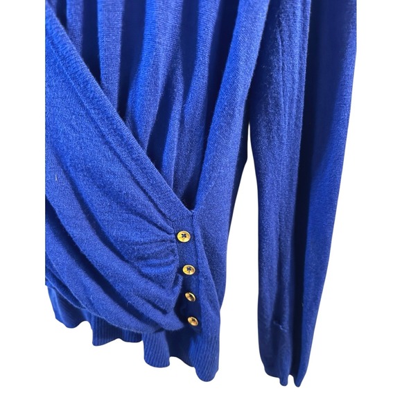 THE‎ LIMITED Royal Blue Long Sleeve Wrap Sweater Cardigan Womens Size L - Picture 2 of 5